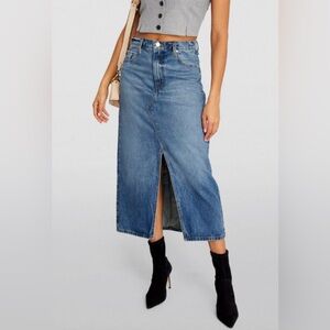 Frame Denim Midaxi Skirt Angled Seam Del Amo Wash Sz 30 NWT